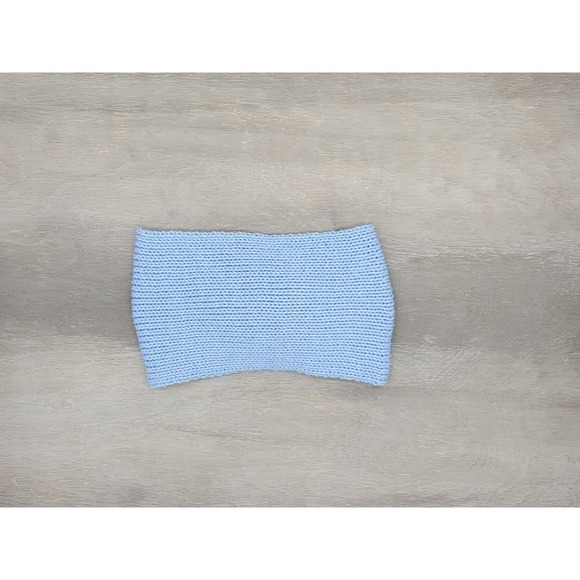 Handmade Knit Twisted‎ Headband | Soft Blue Winter Ear Warmer - Picture 8 of 8
